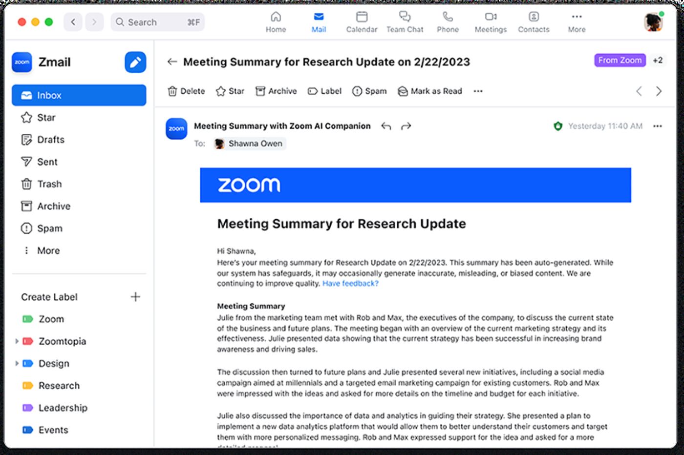 meeting summary zoom